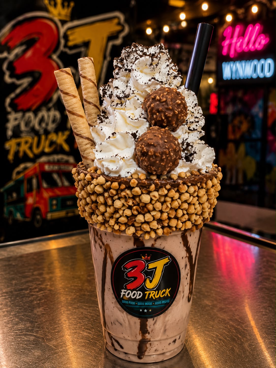 Shake de avellana con crema y bombones