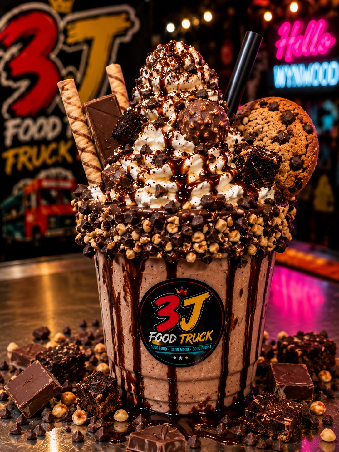 Shake de brownie con galleta y chocolate